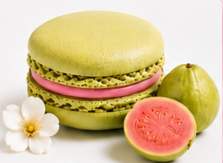Macaron goyave artisanal vert clair Plaisirs Sucrés By Nathalie