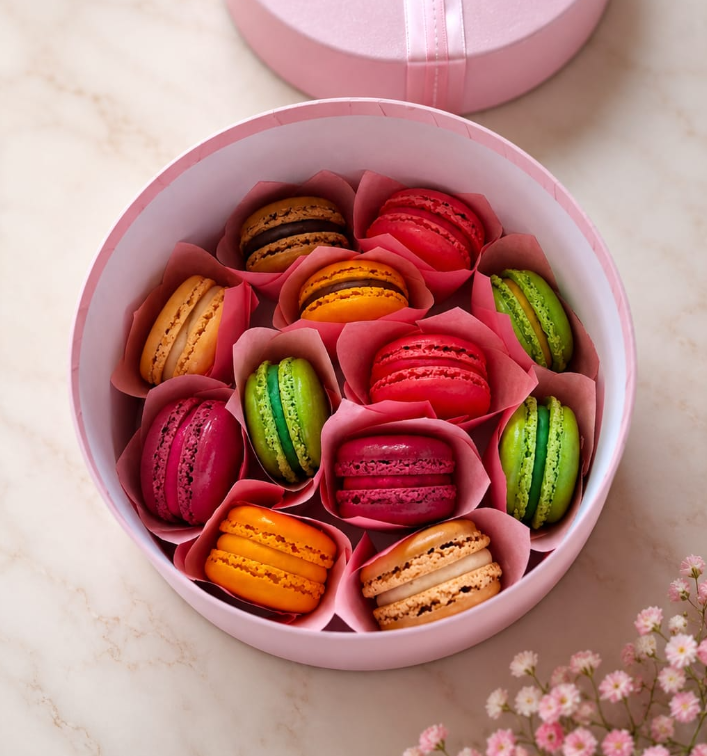 Coffret Prestige — 12 macarons — coffret de macarons artisanaux Plaisirs Sucrés By Nathalie