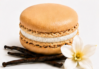 Macaron vanille artisanal ivoire Plaisirs Sucrés By Nathalie